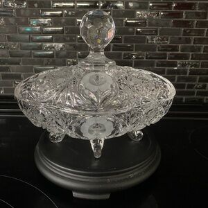 Elegant Oblong Crystal Candy Dish